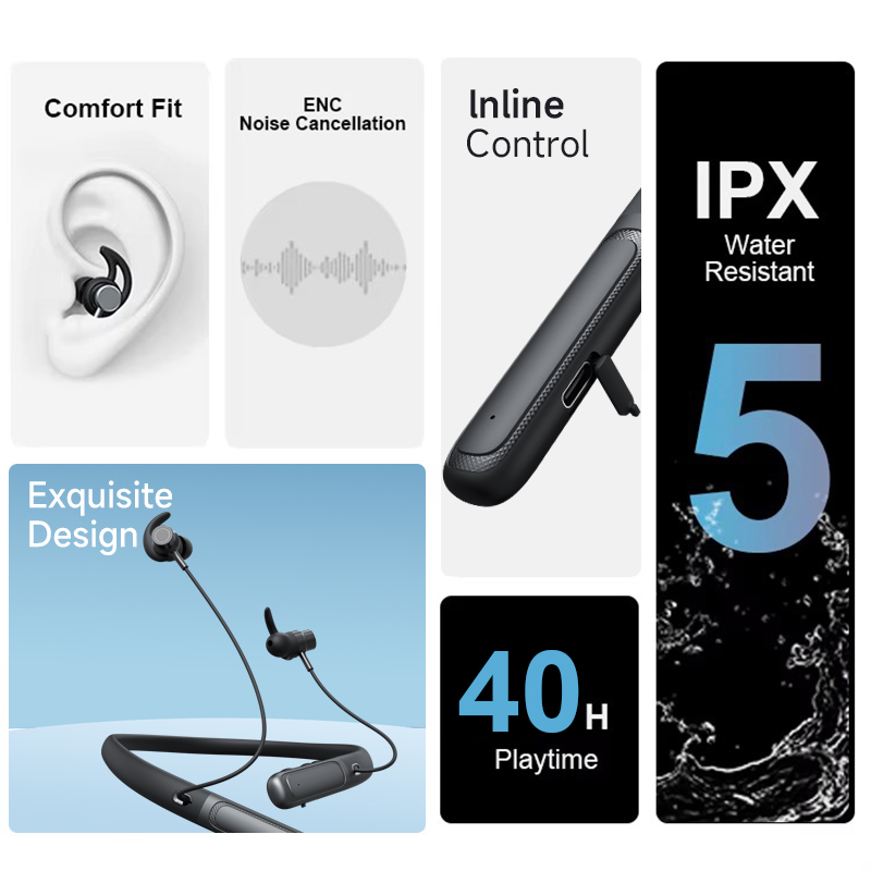 Bluetooth Neckband Earphones with ANC 4