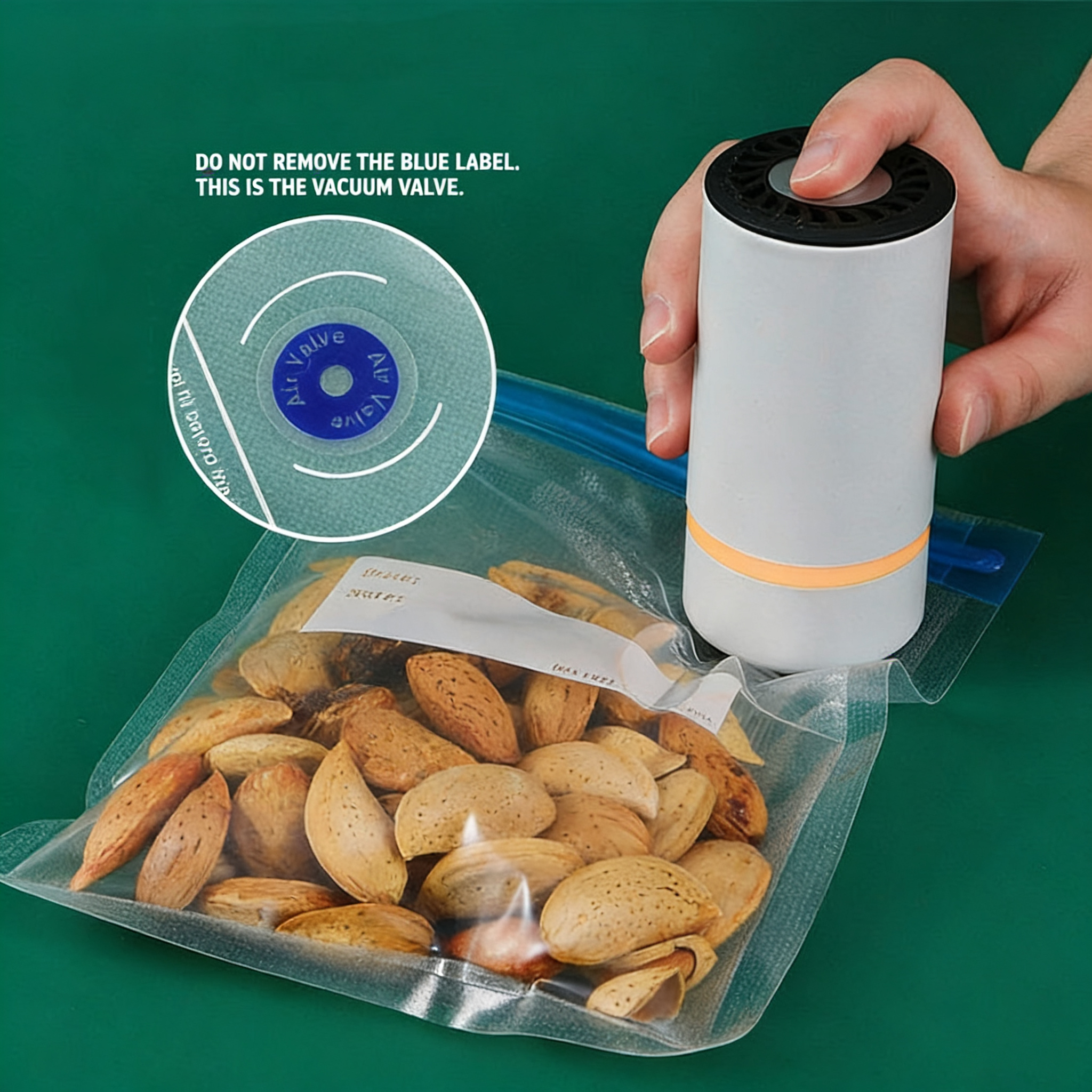 Reusable Vacuum Storage Bag With Double Zipper And 3