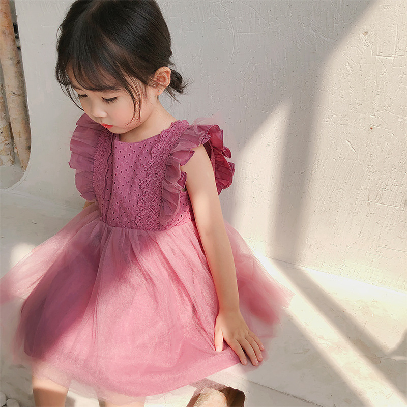 Children's Puffy Lace Vest Dress