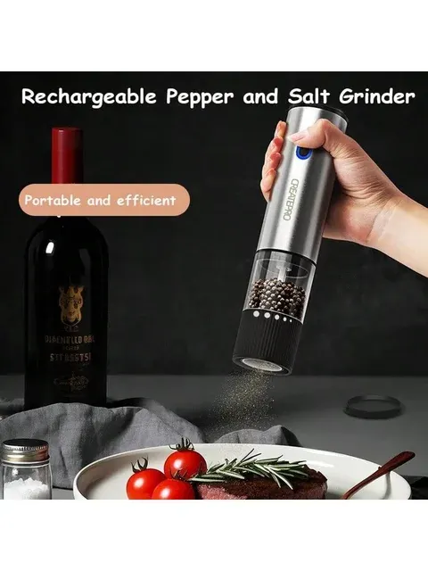 Electric Salt and Pepper Grinder, Rechargeable 2