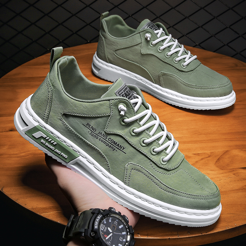 Herren Sneaker Canvas Plateau Schnürung Buchstabendruck