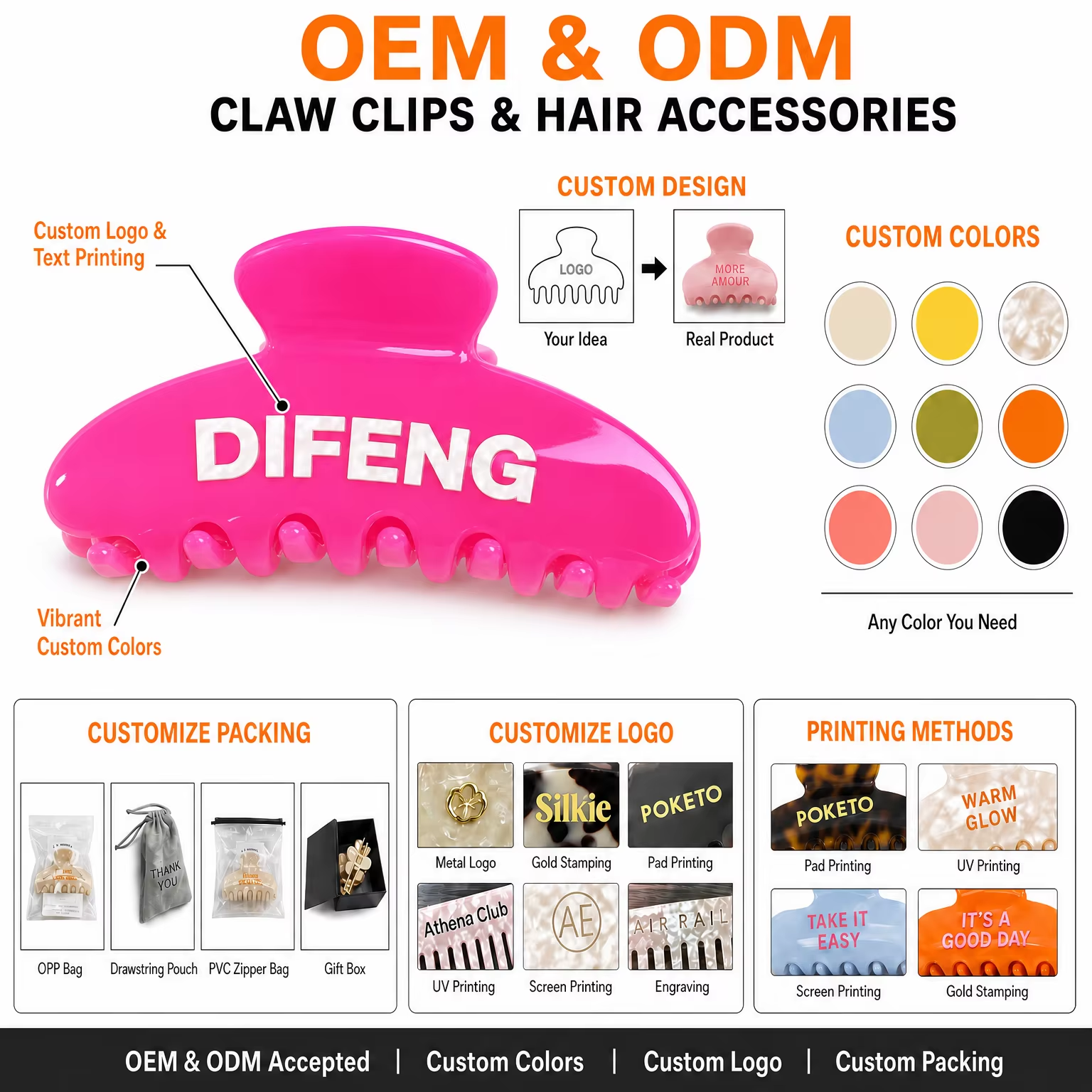 Acetate Vinegar Design Hair Claw Clip 2