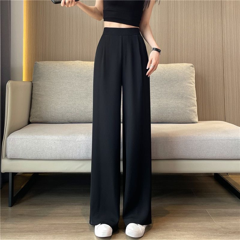 Sales Women Wide Leg Pants Pocketed Solid Color