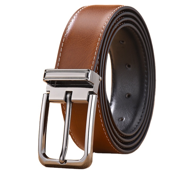 Wendegürtel in Schwarz und Braun aus Leder