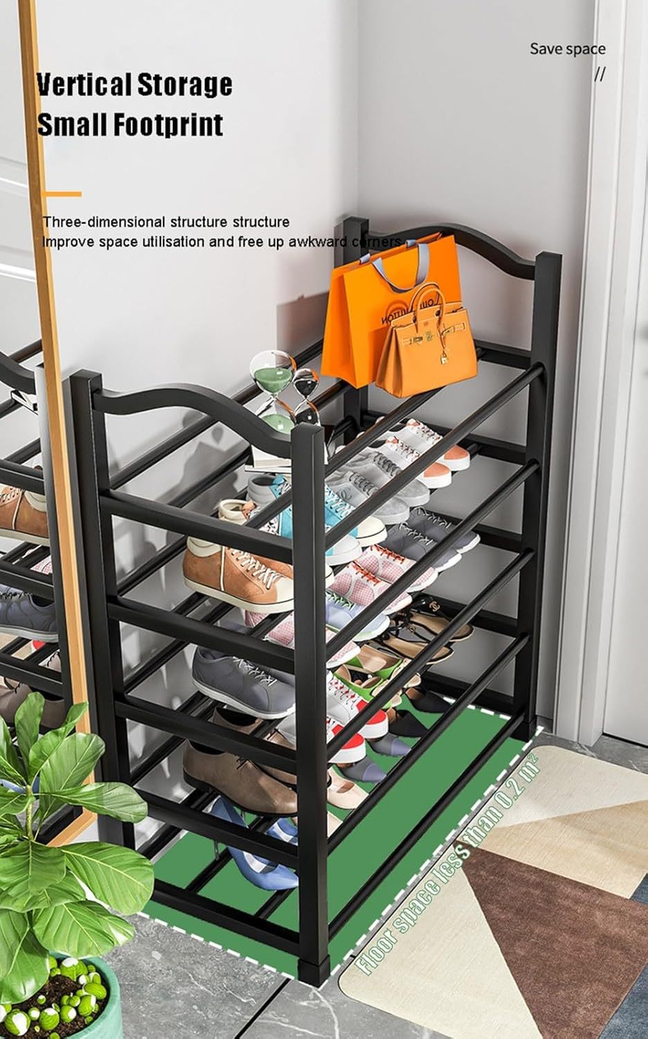 Multi-Tier Shoe Rack, Removable Tubes 2
