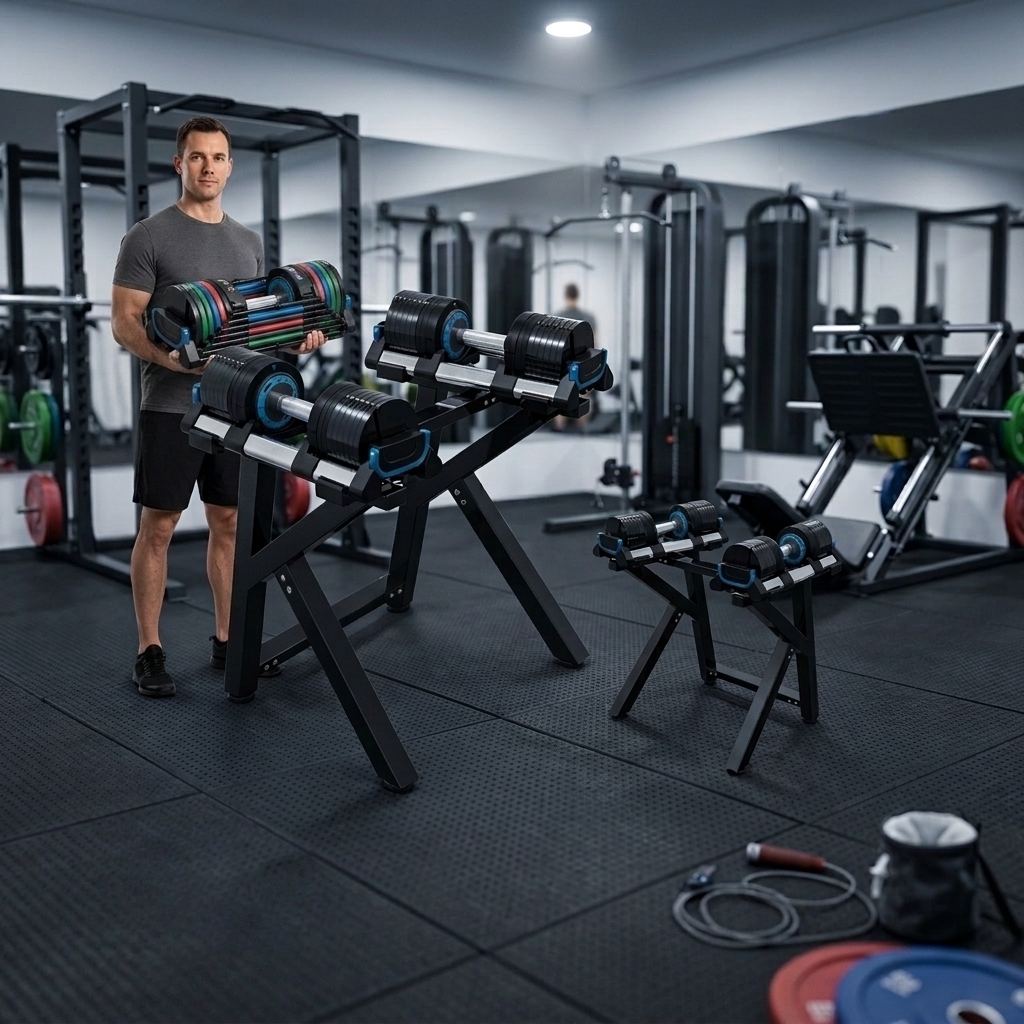 Octagonal Cast Iron Quicklock Adjustable Dumbbell 4