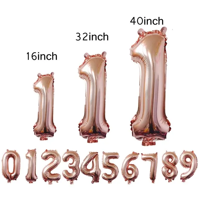 Rose Gold Foil Number Balloons 40-Inch Wedding 2