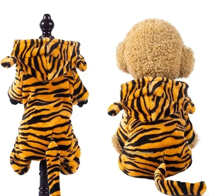 Fleece-Hundekleidung Cosplay-Kostüm Haustier-Kapuzenpullover Warmer Wintermantel für Kleine Hunde 4