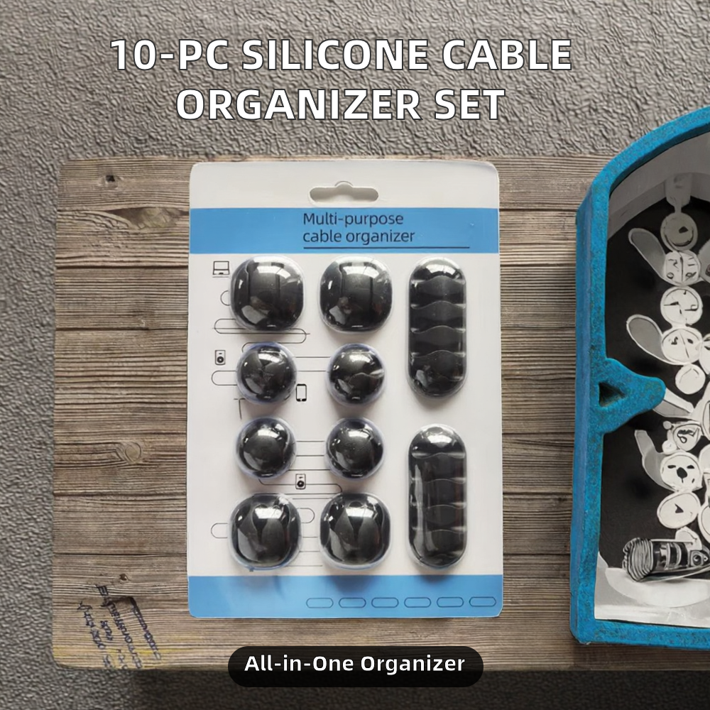Silikon USB Kabelclips Organizer 10-teilig 4