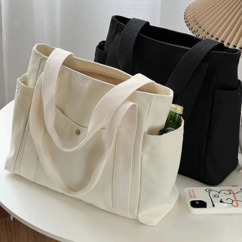 Large Canvas Tote Bag, College Style 2