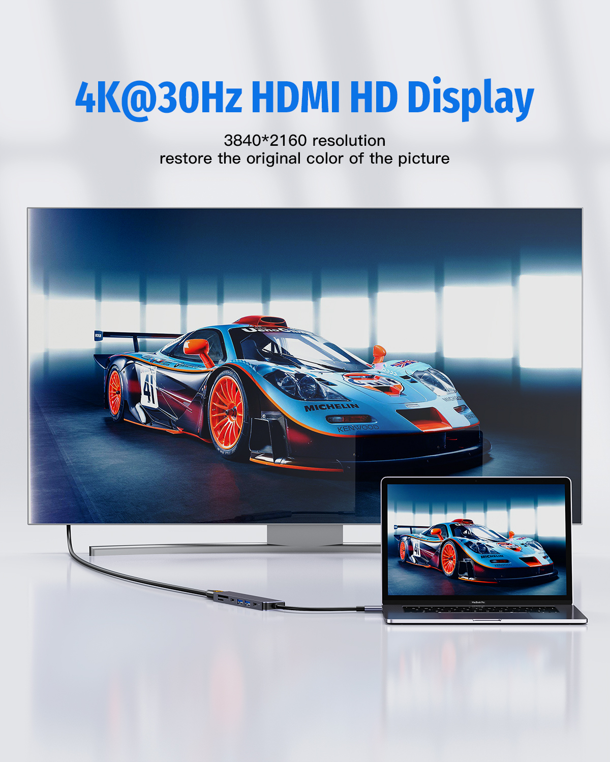 7-Port-USB-Hub mit 100W PD und 4K 3