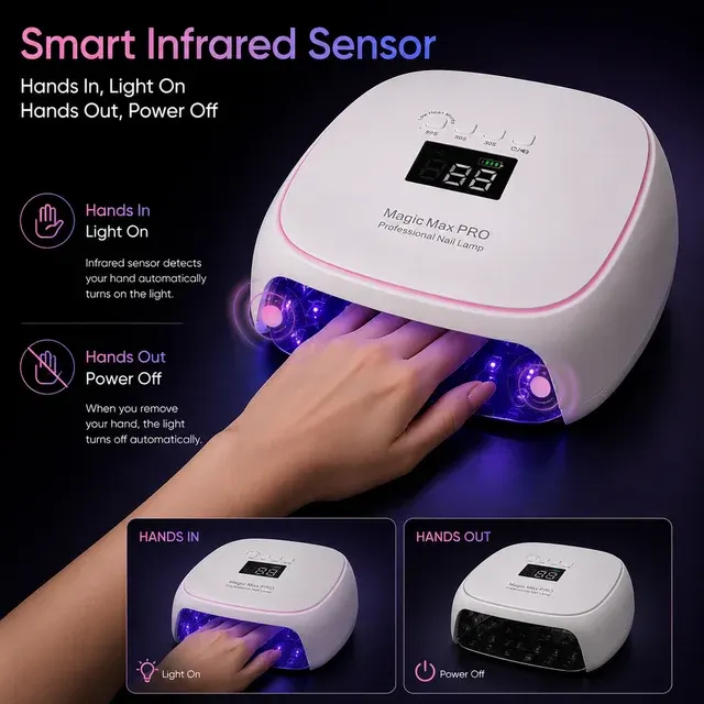 UV LED Nail Lamp With Infrared Sensor For 3