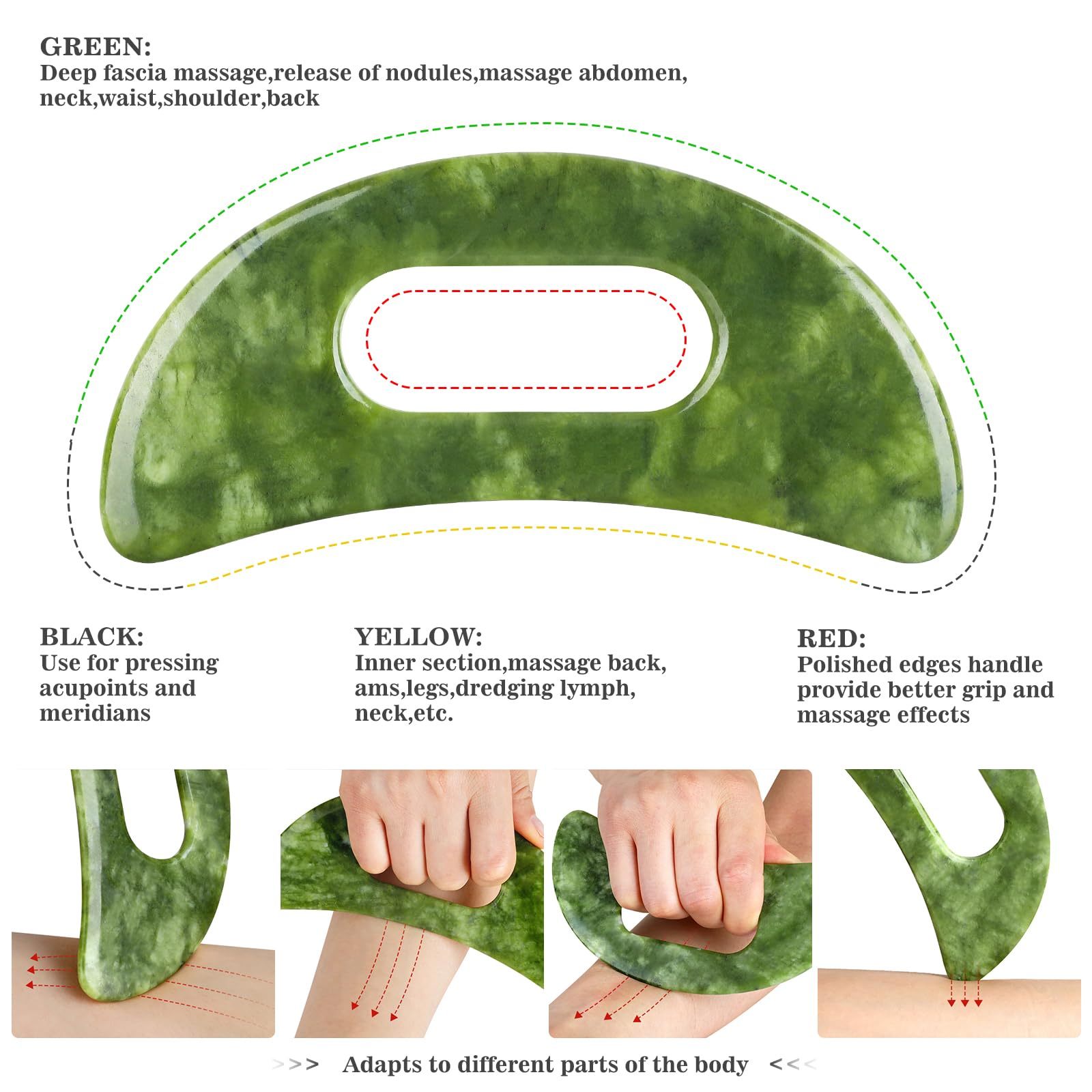 Jade Stone Gua Sha Massage Tool Set for 2