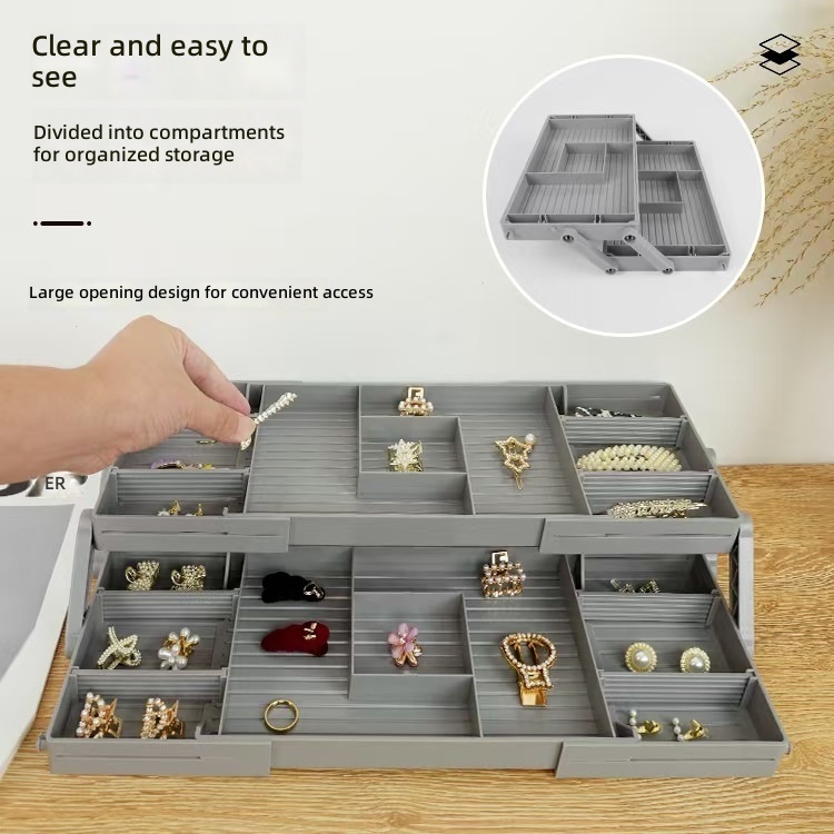 3 Tier Expandable Drawer Organizer Multi-Level Desk Storage 4