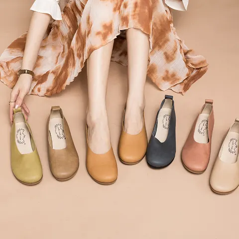 leather flat shoes