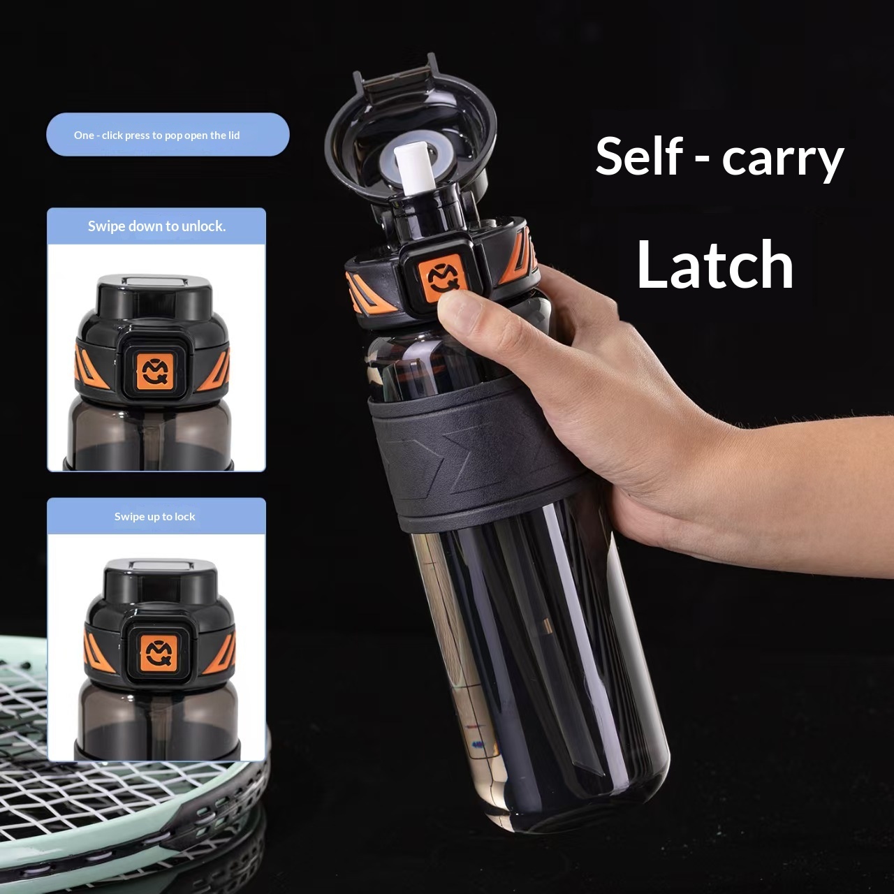 Sports Water Bottle With Accurate Measurement Scale Straw 2