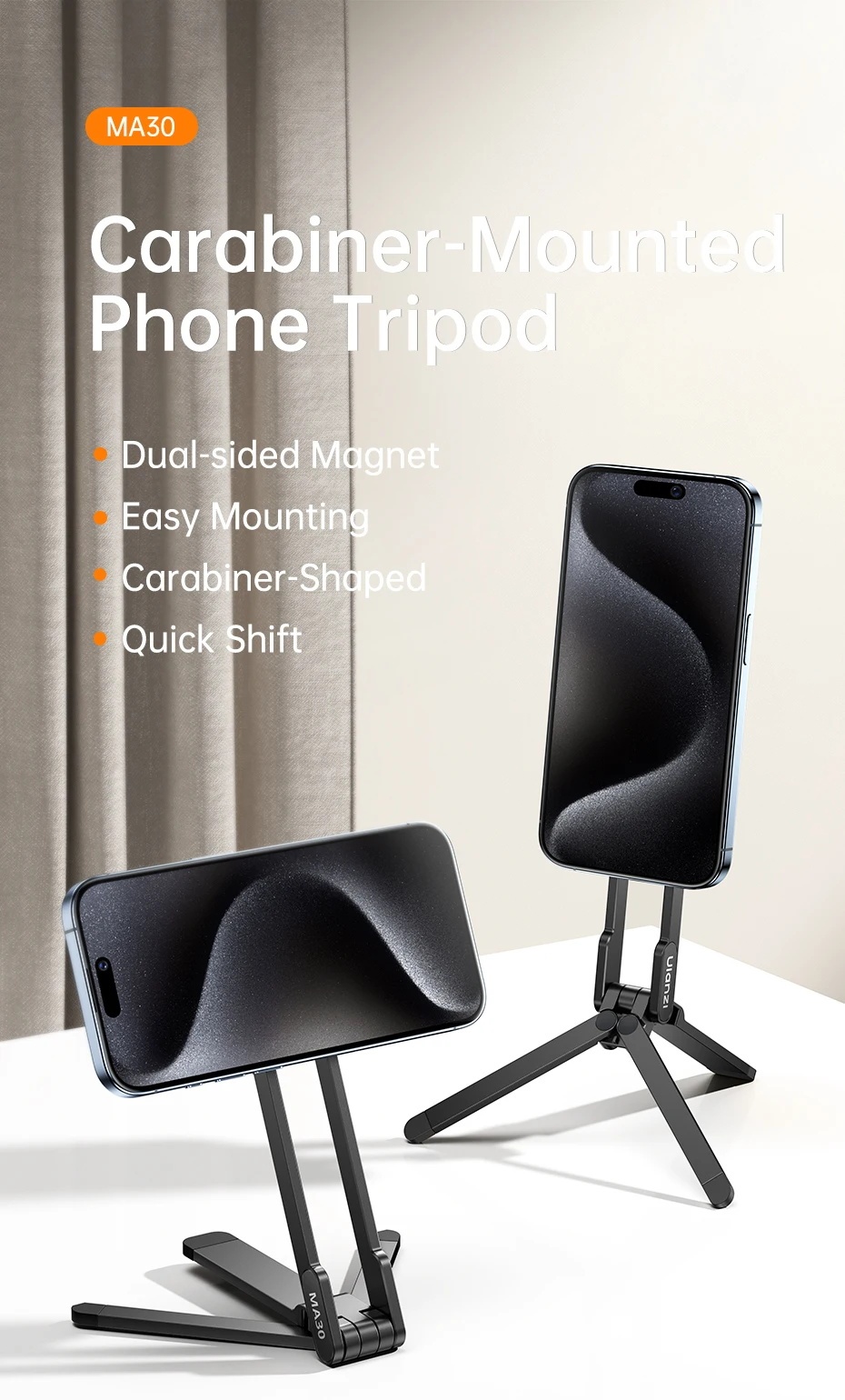 Upgrade Mini Mobile Phone Tripod Magnetic Mount Handle 2