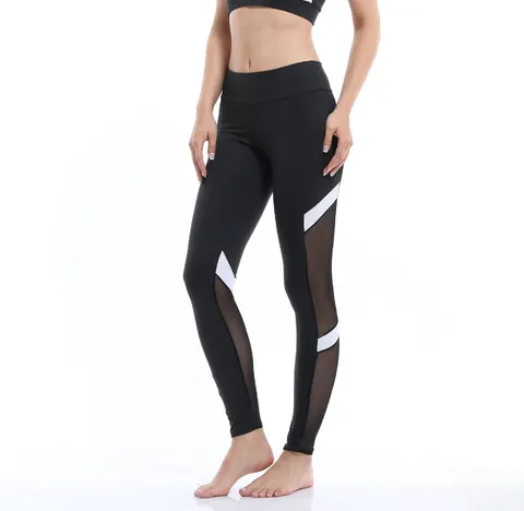 Zweiteilige Yoga-Leggings mit Netzeinsatz