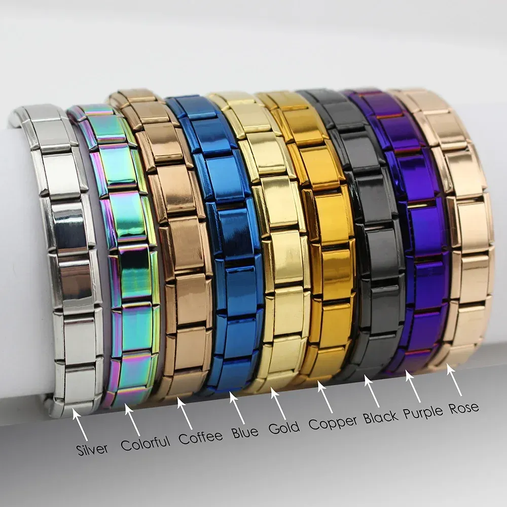 Italian Link Charm Bracelet in Stainless Steel 2
