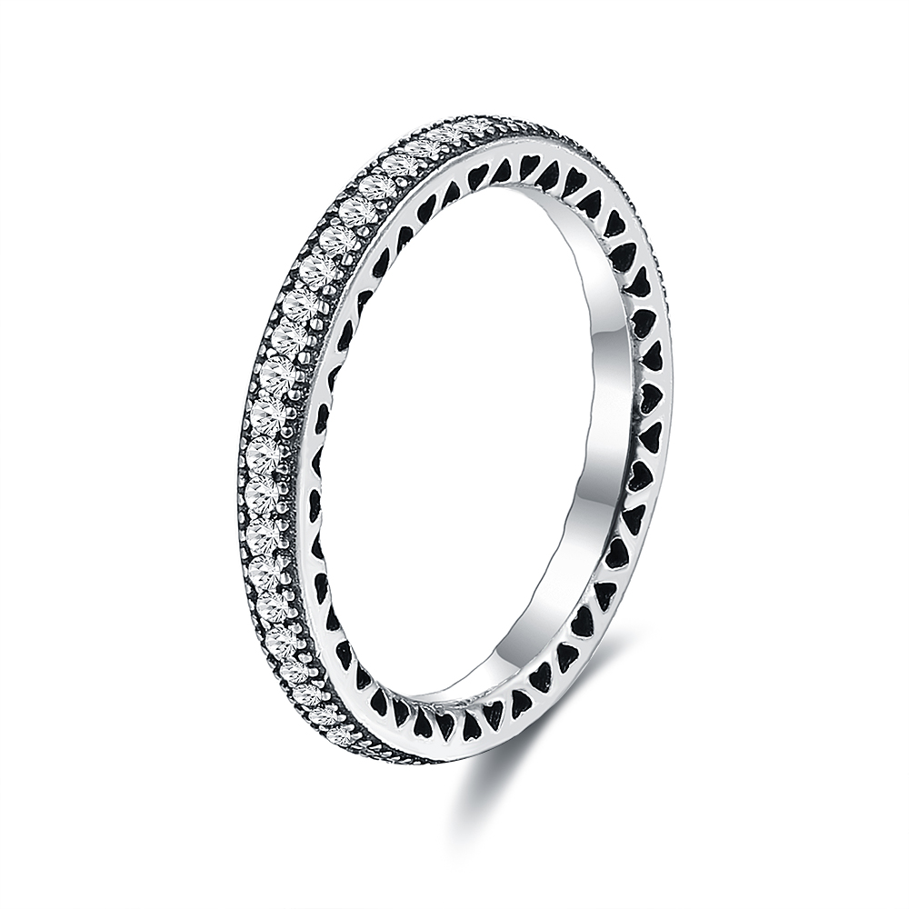 Full Diamond Proposal Ring Female 925 Silver