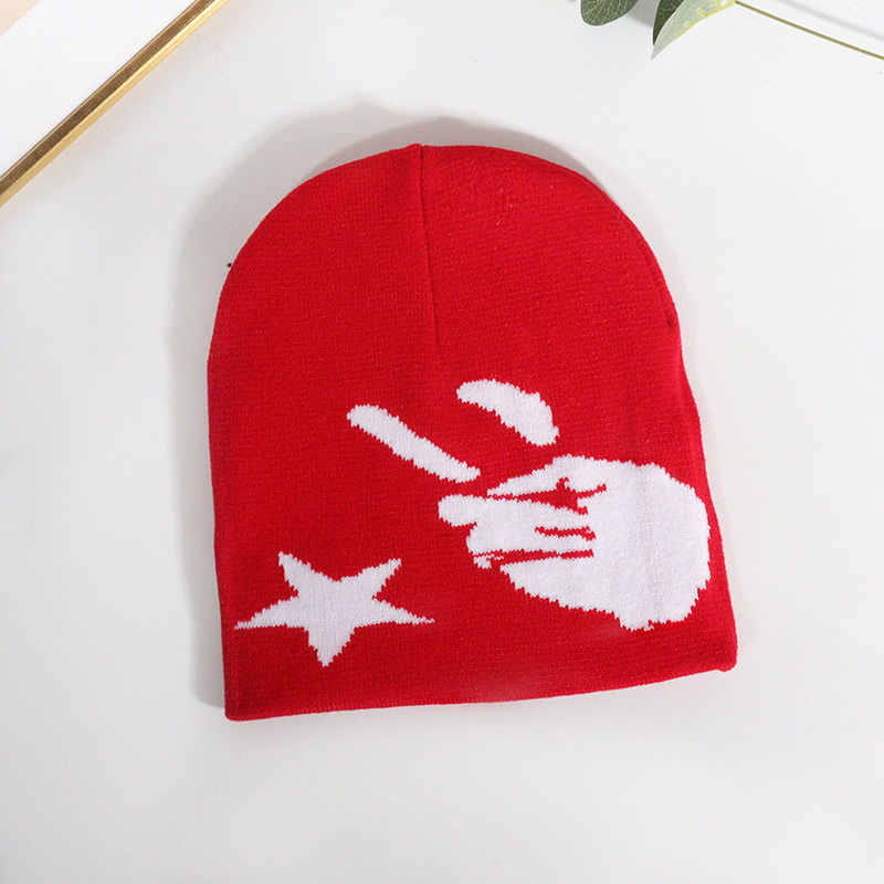 Unisex Acrylic Jacquard Knit Beanie Hat 4