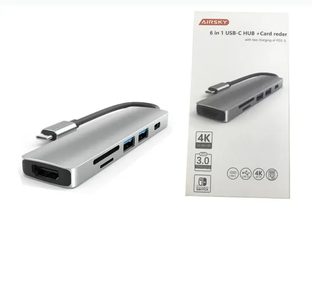 6-in-1 USB-C Hub mit Kartenleser 3