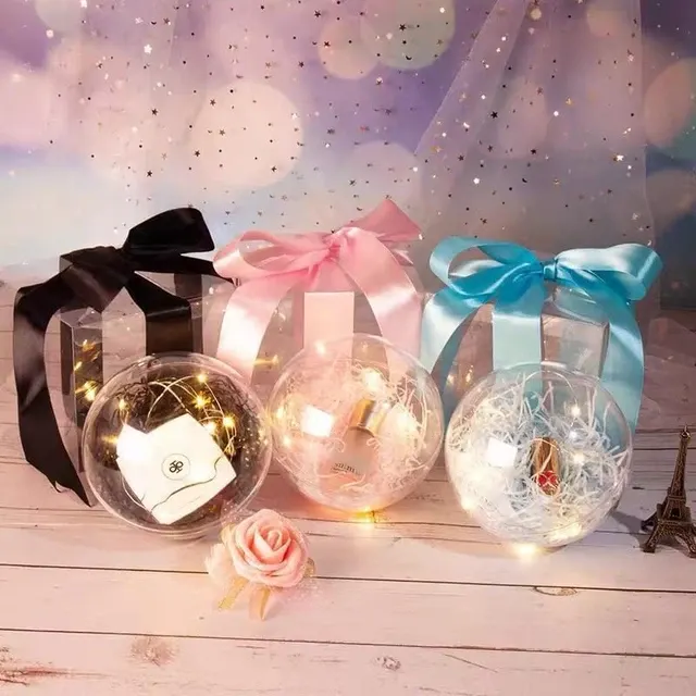10 Clear Fillable Ornament Balls 4-8cm 3