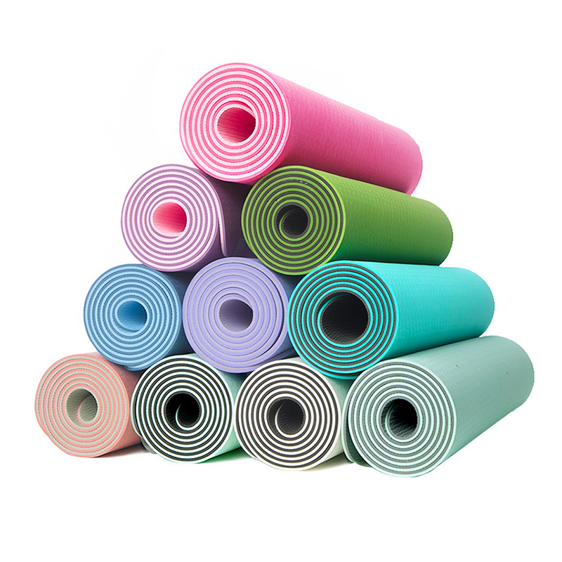 Non-Slip TPE Yoga Mat with Alignment Lines