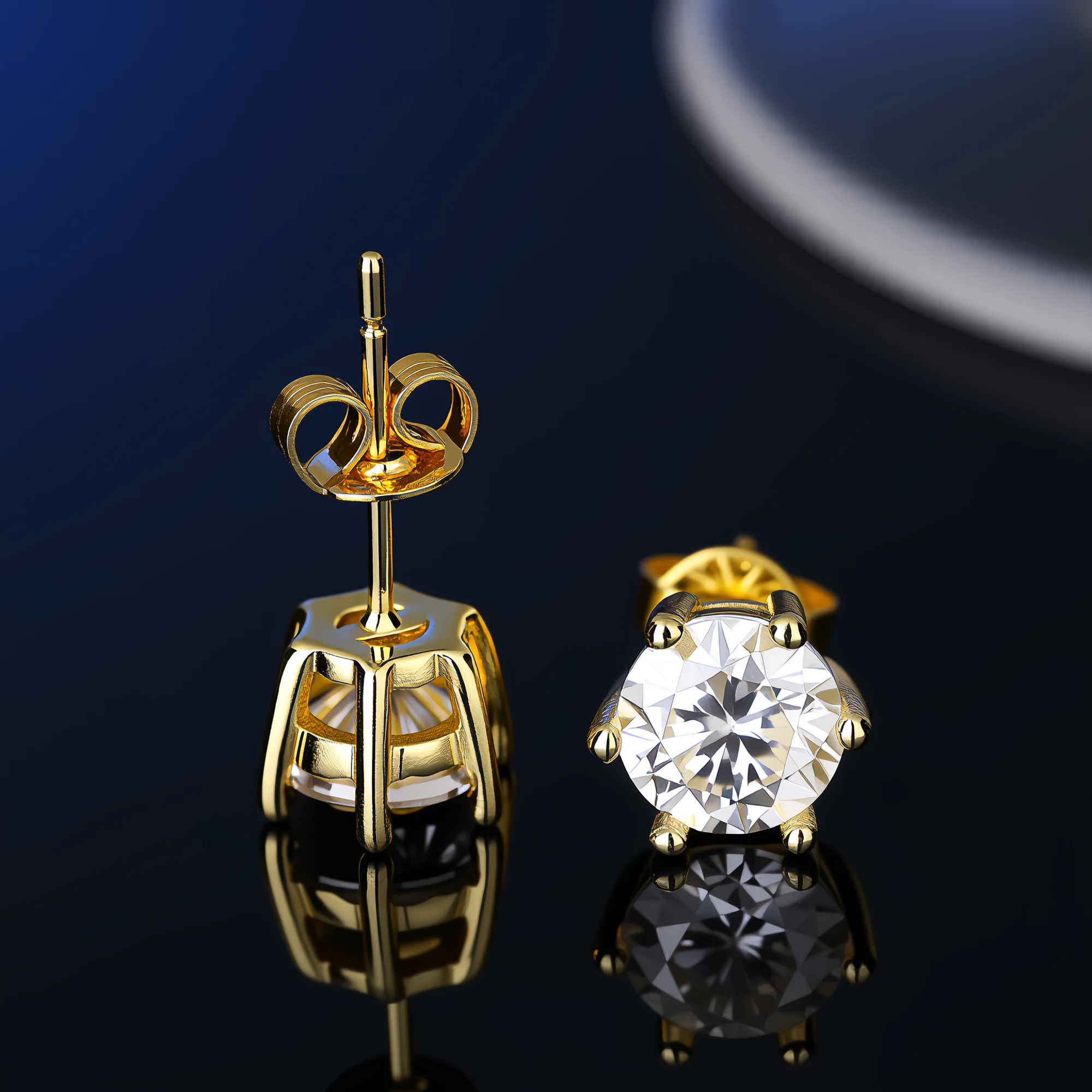 S925 Sterling Silver Moissanite Stud Earrings 4