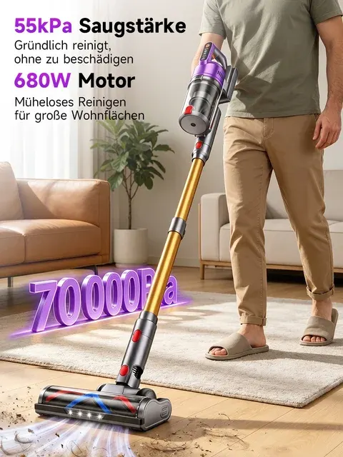 Cordless Stick Vacuum 680W, Removable Battery 2