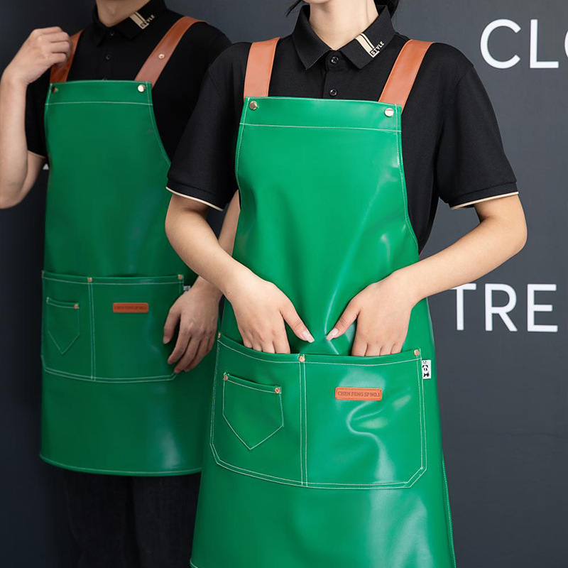 Waterproof PU Leather Sleeved Apron 2