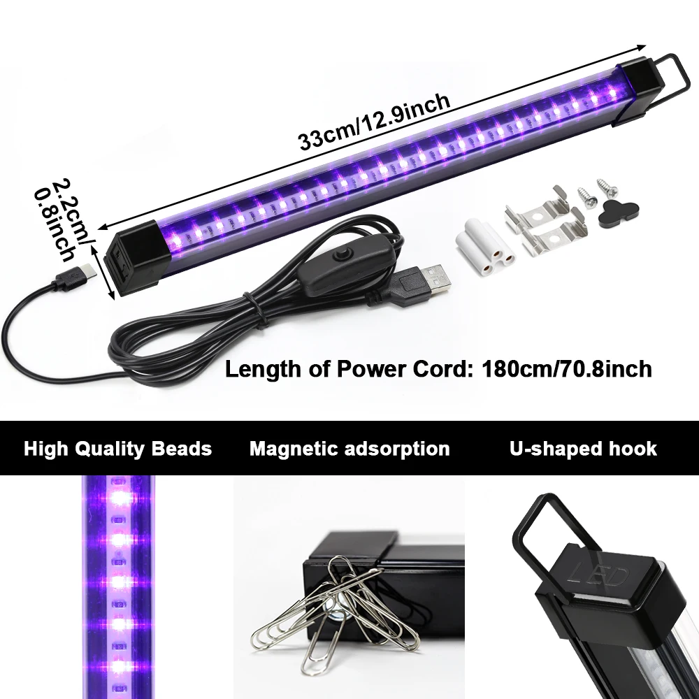 2 Teile los 5W USB UV LED Schwarz 3