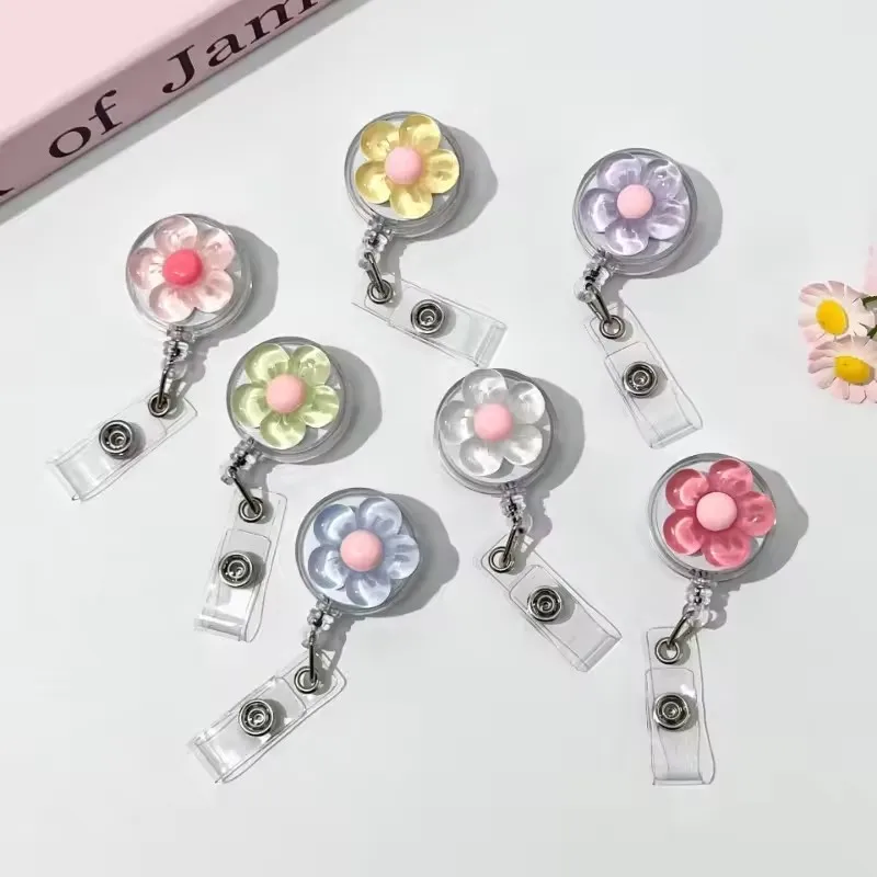1 Stücke Nette Transparente Blumen Abzeichen Reel für 4