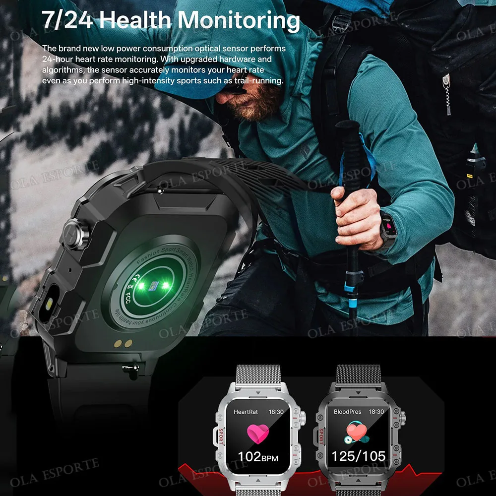 Militär-Outdoor-GPS-Smartwatch mit Herzfrequenz 3