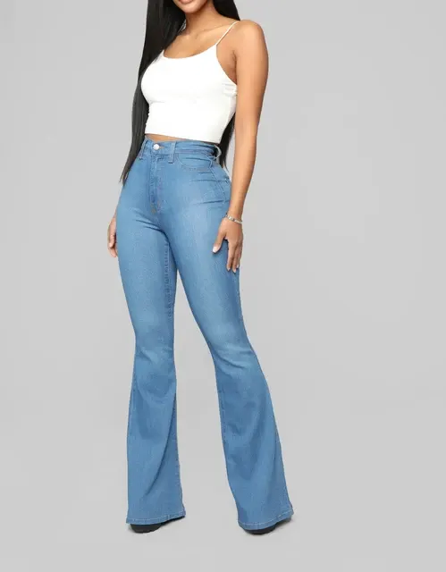 Summer Women's Jeans 100% Cotton Washed High Waist 2