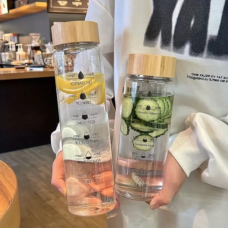 Transparent 24oz 34oz Large Capacity Borosilicate Glass Water