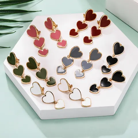 Heart Enamel Earrings