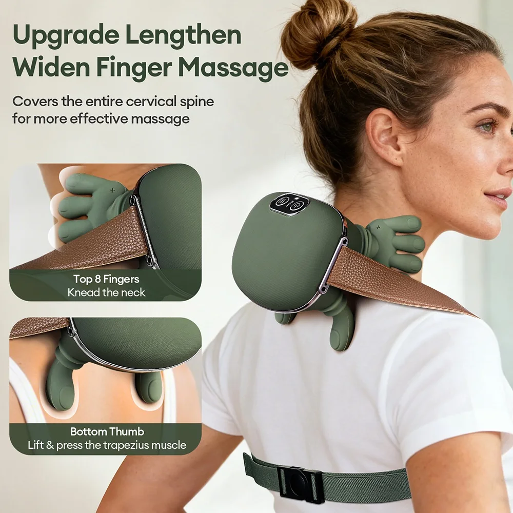 Kabelloses Nackenmassagegerät mit Bürstenlosem Motor Bionischem Fingerkneten Nacken-Schulter-Massagegerät 4