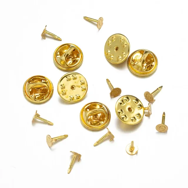 100 Metal Locking Pin Brooch Backs 3