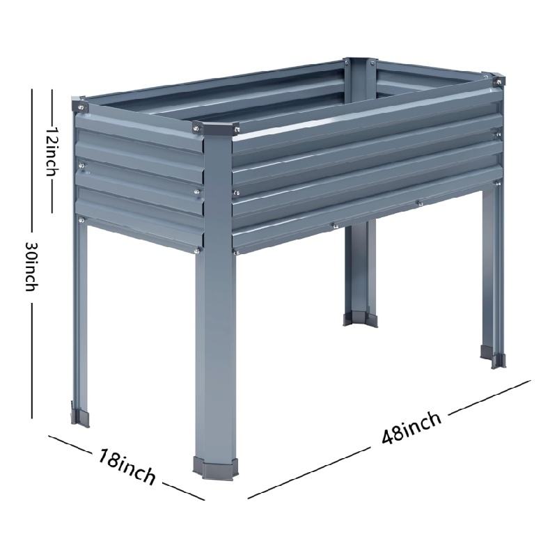 Grey Raised Garden Bed with Legs 300lb 3