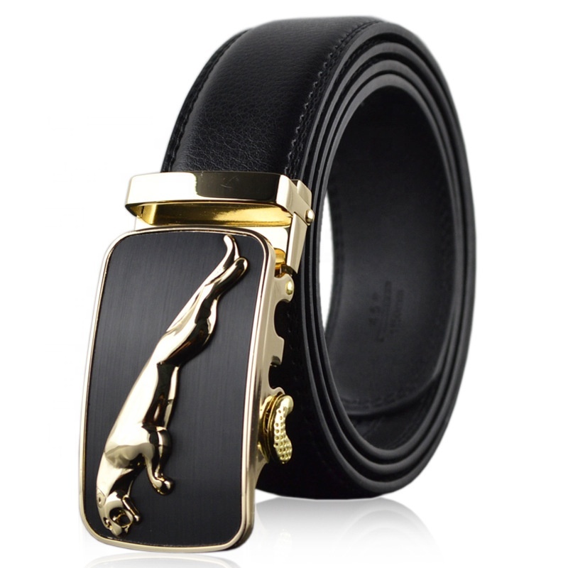 Unisex Genuine Leather Automatic Buckle Belt 4