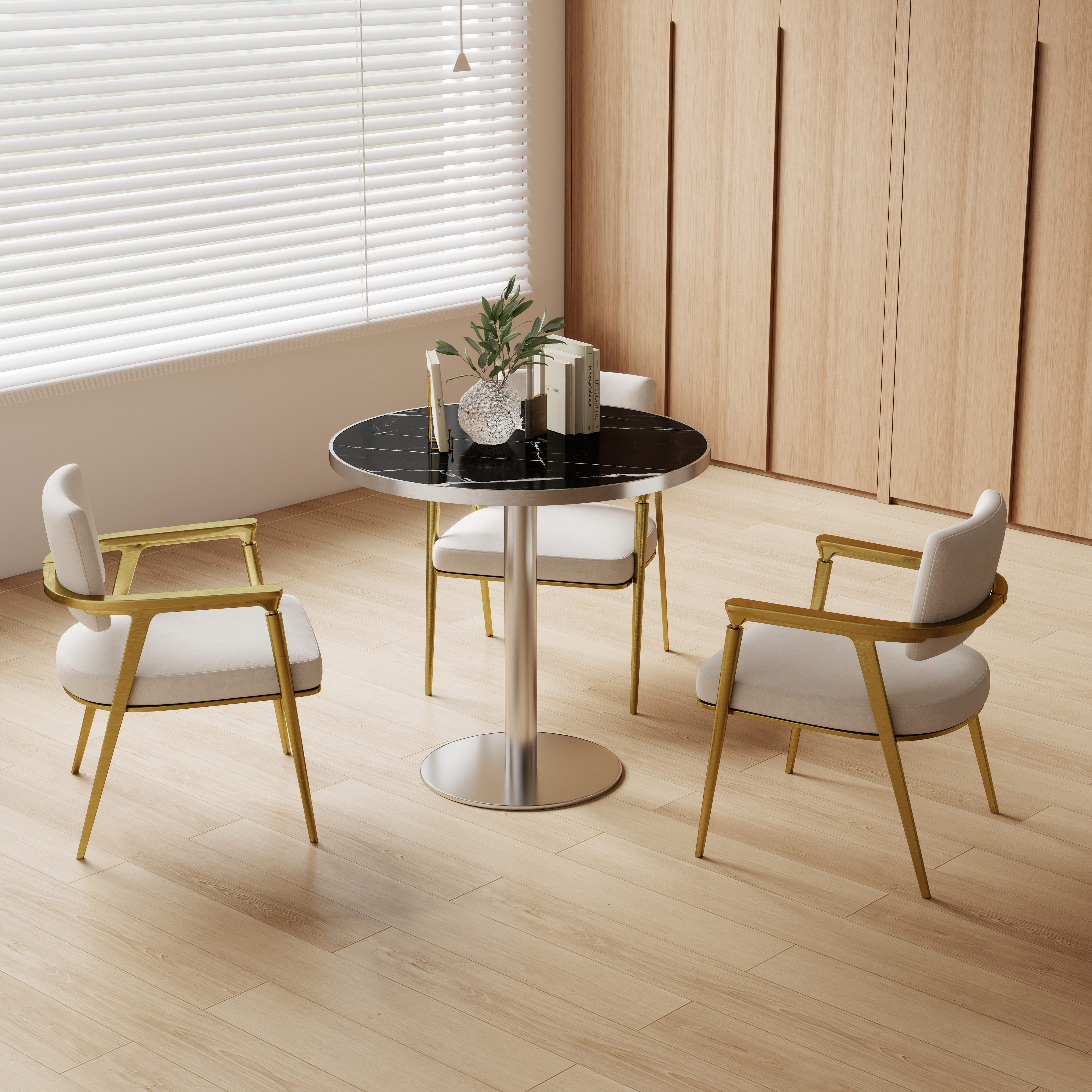 Round Modern Dinning Table 31.5 Inches Bistro Tulip 2