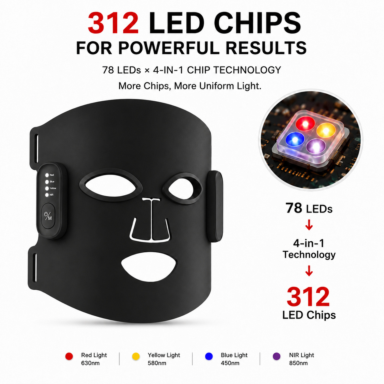 RedThera 510K Infrared Red Light Face Mask Cordless 3