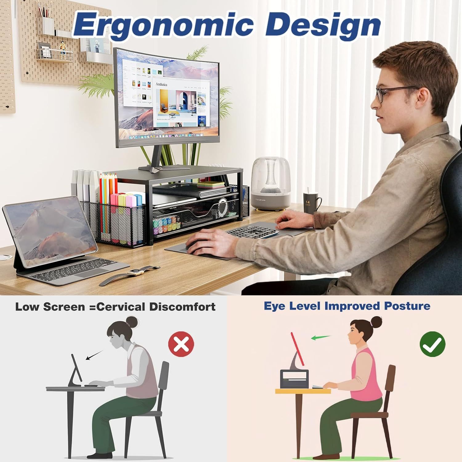 2-Tier Metal Desk Organizer 2