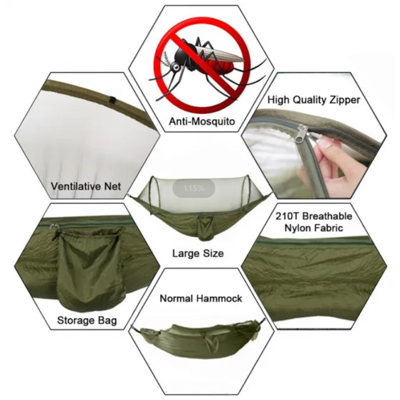 70D Lightweight Hammock with Tree Straps 3