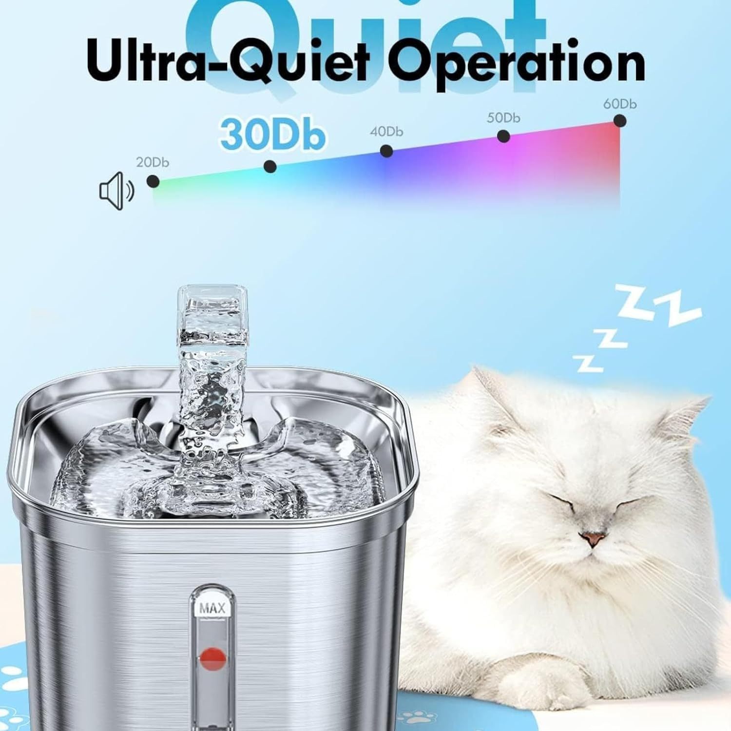 AUMANN Automatic Pet Water Fountain for Cats Dogs-Charge 2