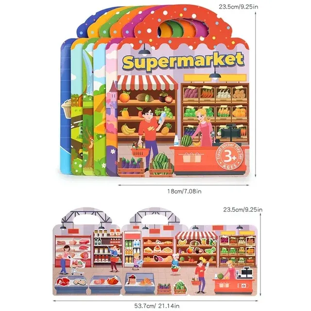 Reusable Jelly Sticker Quiet Book 1