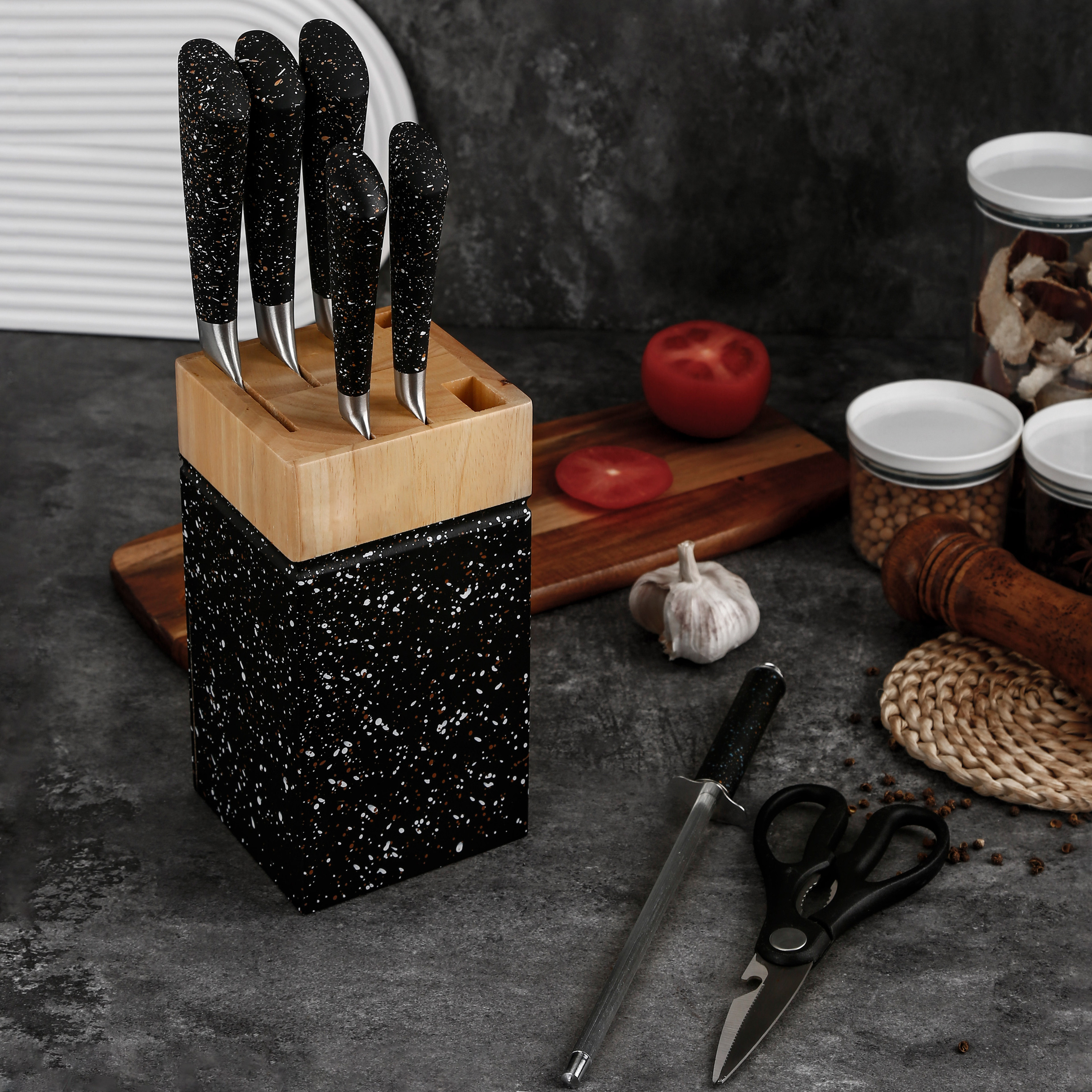 8-Piece Stainless Steel Chef Knife Set with Block 2