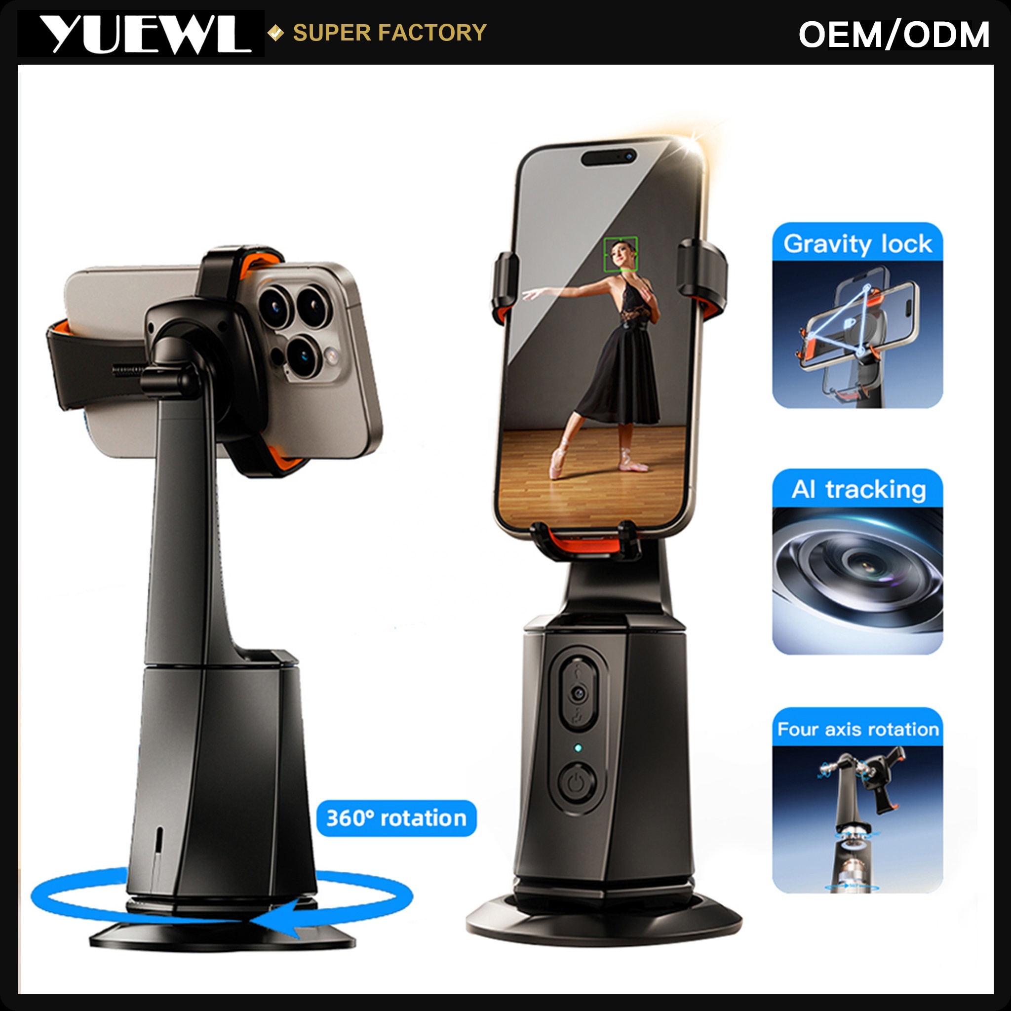 Auto AI Face Tracking Gimbal Stabilizer Phone Shooting