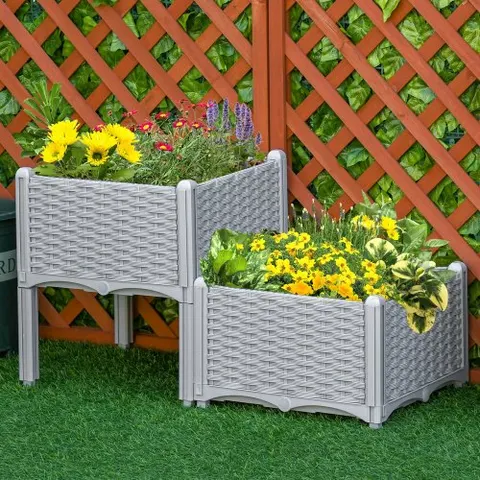 Outsunny 2 Piece Raised Garden Bed With Legs